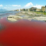 Castellammare di Stabia: dopo la schiuma, adesso il mare diventa rosso sangue (FOTO)