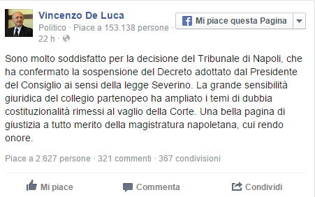 Post Vincenzo De Luca