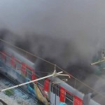 Incendio in Cumana: treno distrutto dalle fiamme (VIDEO e FOTO)