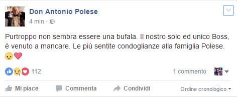 E' morto Antonio Polese, il mondo del web saluta il boss delle cerimonie