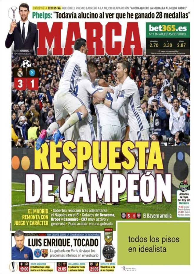 Stampa spagnola: "Il Real Madrid ipoteca i quarti di finale"