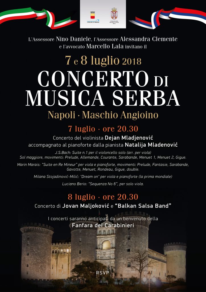 Concerti di musica serba al Maschio Angioino il 7 e 8 luglio 2018