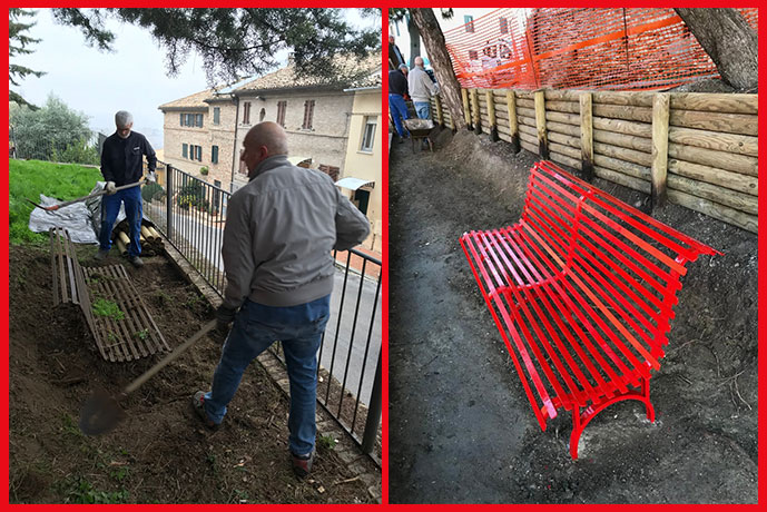 Recanati: inaugurazione di una panchina rossa a Castelnuovo