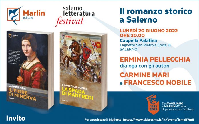 Salerno Letteratura Festival, il 20 giugno incontro sui romanzi storici “Il fiore di Minerva” e “La spada di Manfredi”