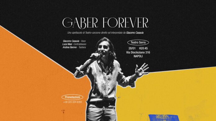 “Gaber Forever” di Giacomo Casaula, sabato 28 gennaio al Teatro Serra