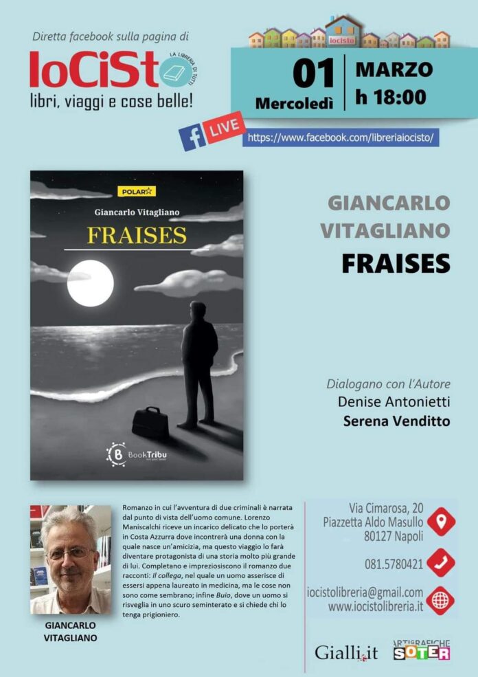 IoCiSto, 1 marzo presentazione del romanzo di Giancarlo Vitagliano 