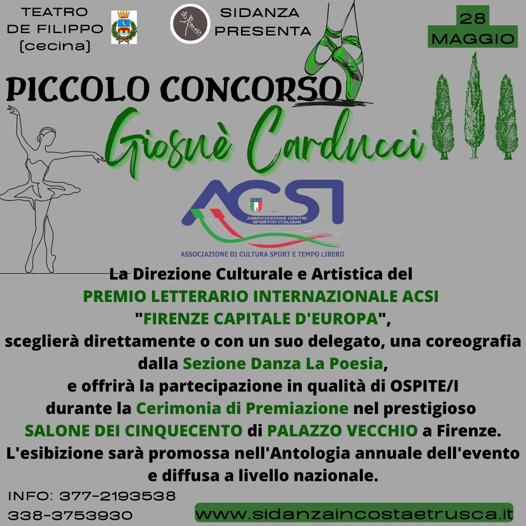 Il Piccolo Concorso "Giosuè Carducci" torna il 28 maggio