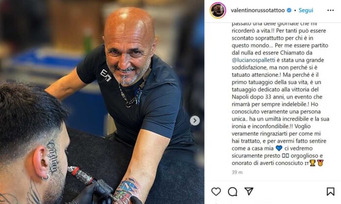 Napoli nel cuore e sulla pelle: Spalletti si fa tatuare lo scudetto sul braccio