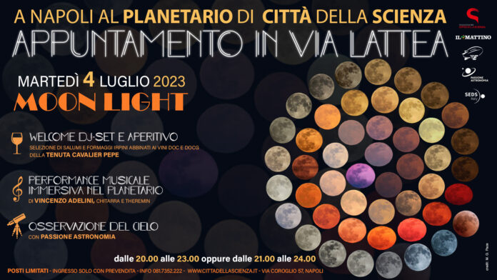Appuntamento in Via Lattea a Città della Scienza martedì 4 luglio: la Luna sarà la protagonista della serata al Planetario
