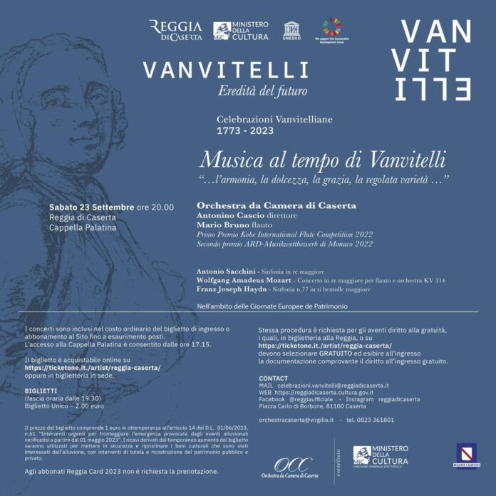 “Musica al tempo di Vanvitelli” per le Giornate Europee del Patrimonio alla Reggia di Caserta