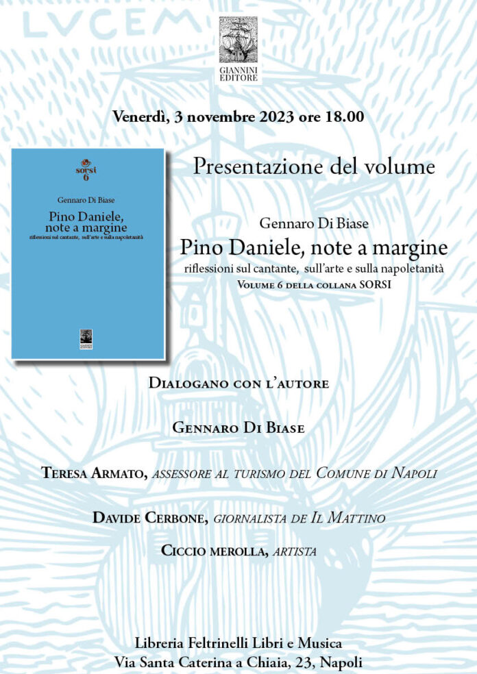 “Pino Daniele, note a margine”, il giornalista Di Biase presenta il suo ultimo libro alla Feltrinelli di Piazza dei Martiri