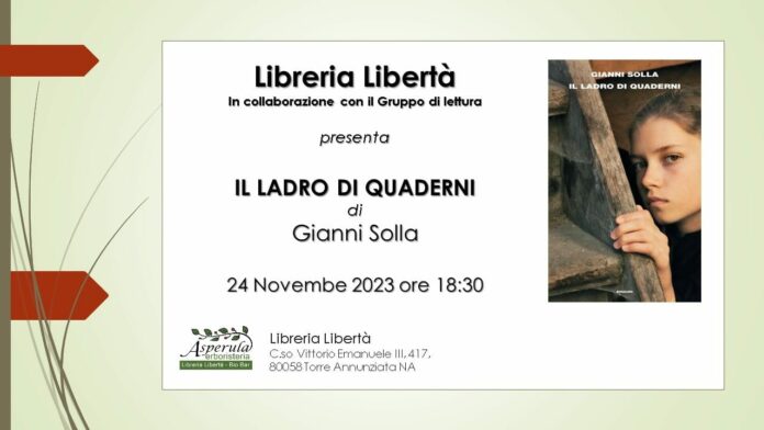 Libreria Libertà, il 24 novembre incontro con Gianni Solla e 