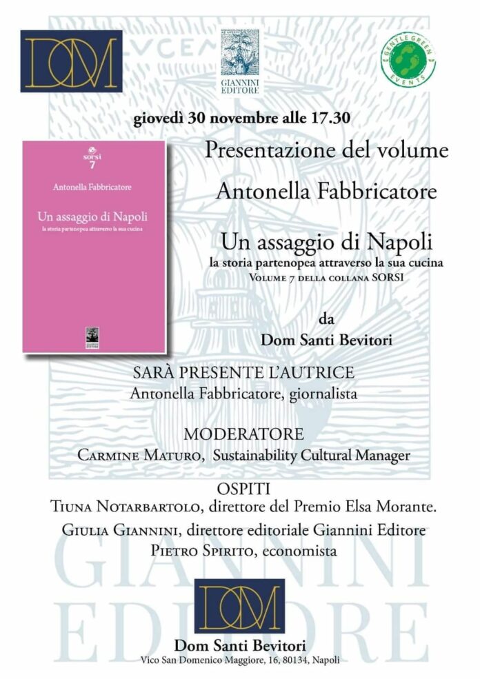 Antonella Fabbricatore presenta “Un assaggio di Napoli” il 30 novembre al Dom Santi Bevitori