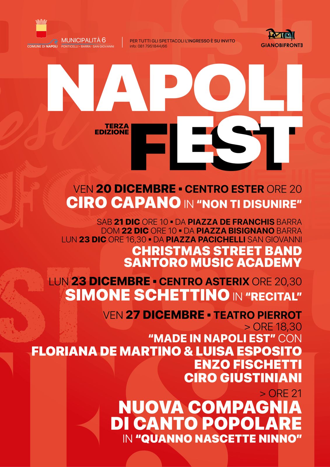 Nell’ambito della terza edizione del Napoli Est Fest, la rassegna in corso nella VI municipalità, oggi 23 dicembre il comico Simone Schettino, celebre per il suo stile ironico e graffiante, salirà sul palco del Centro Asterix in via Atripaldi 2 a Barra con il suo spettacolo dal titolo “Recital” https://www.roadtvitalia.it/napoli-est-fest-simone-schettino-al-centro-asterix/