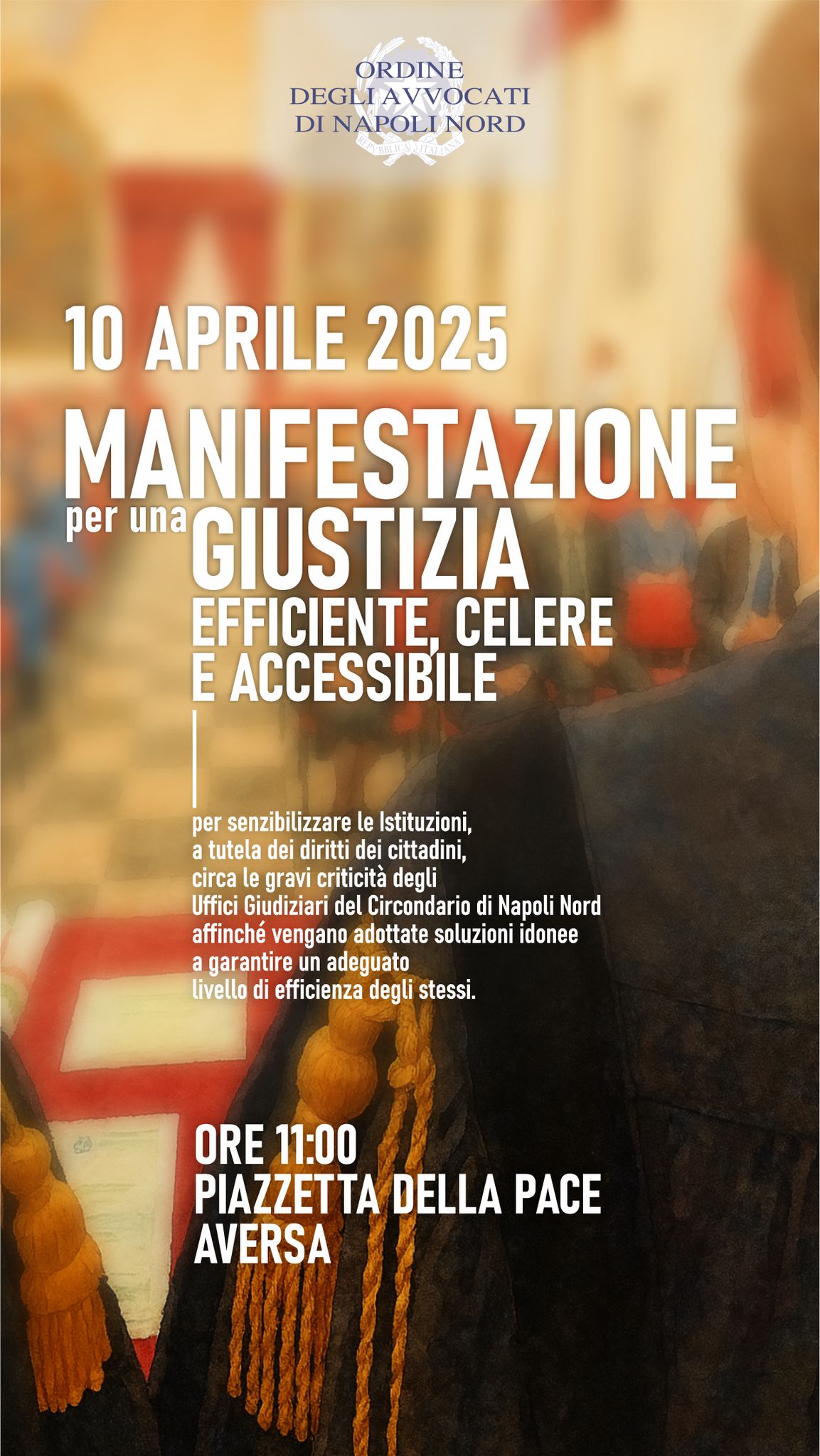 Aversa: manifestazione per una giustizia efficiente, celere e accessibile nel Circondario di Napoli Nord