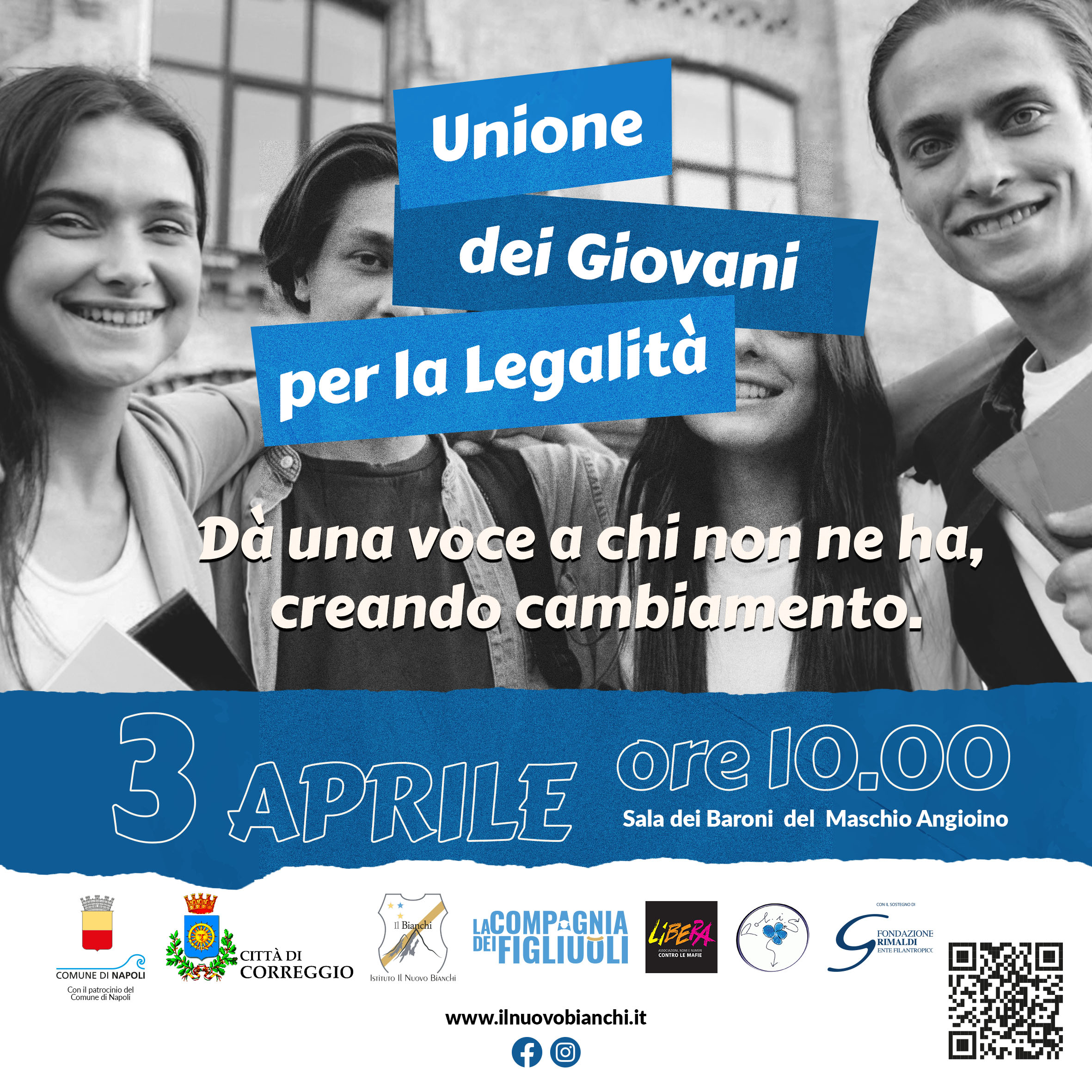 Al Maschio Angioino il 3 aprile l'Unione dei Giovani per la Legalità