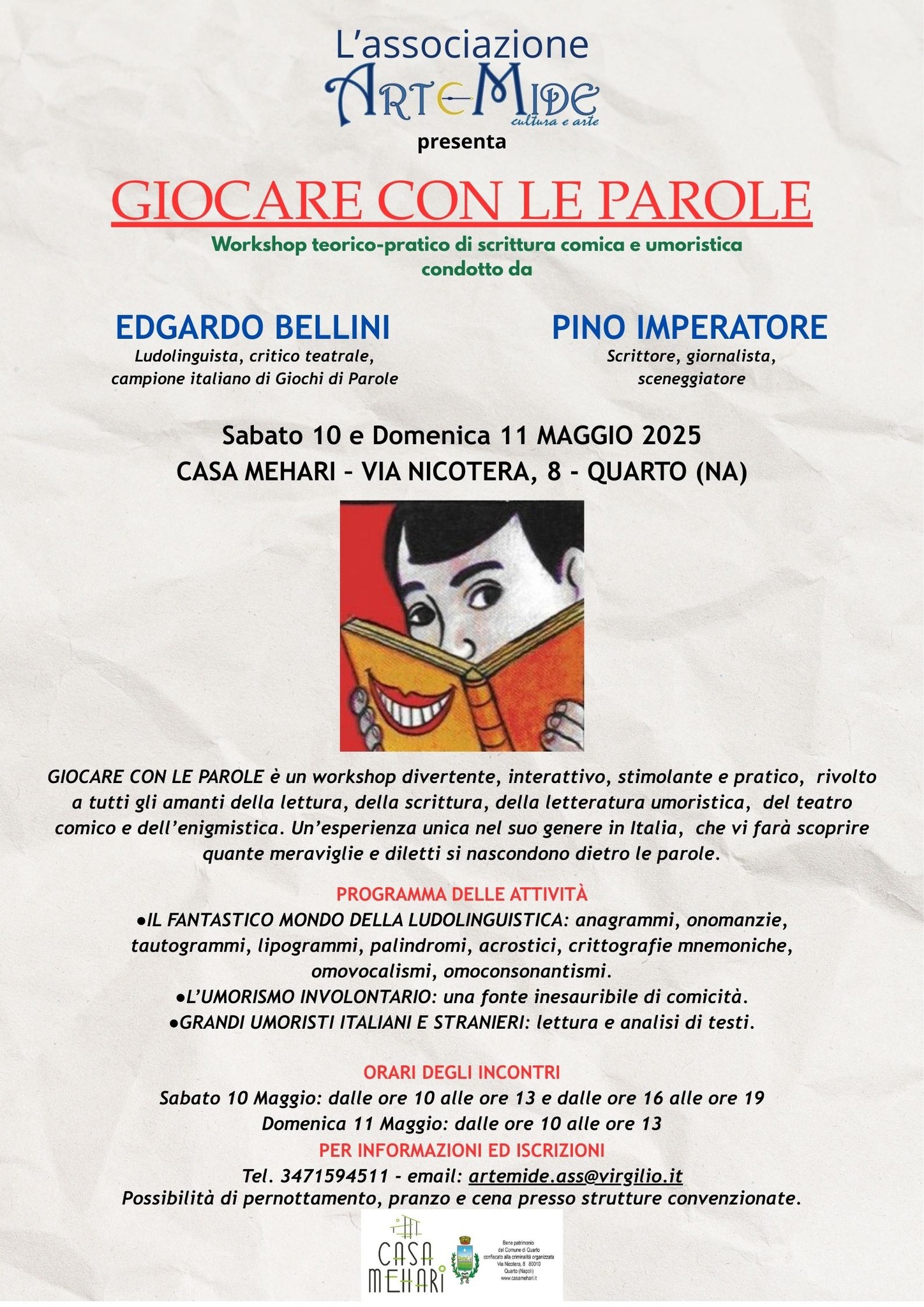Quarto, workshop di scrittura comica “Giocare con le parole”