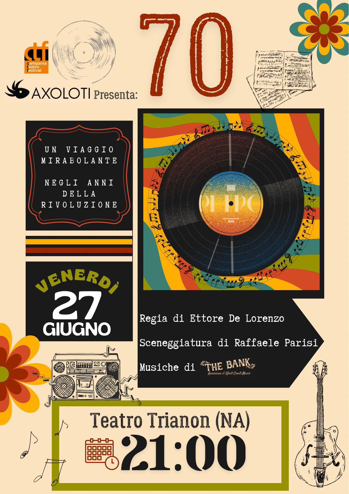 “70” – Uno spettacolo sul Tempo, tra musica, memoria e rivoluzione al Teatro Trianon Viviani