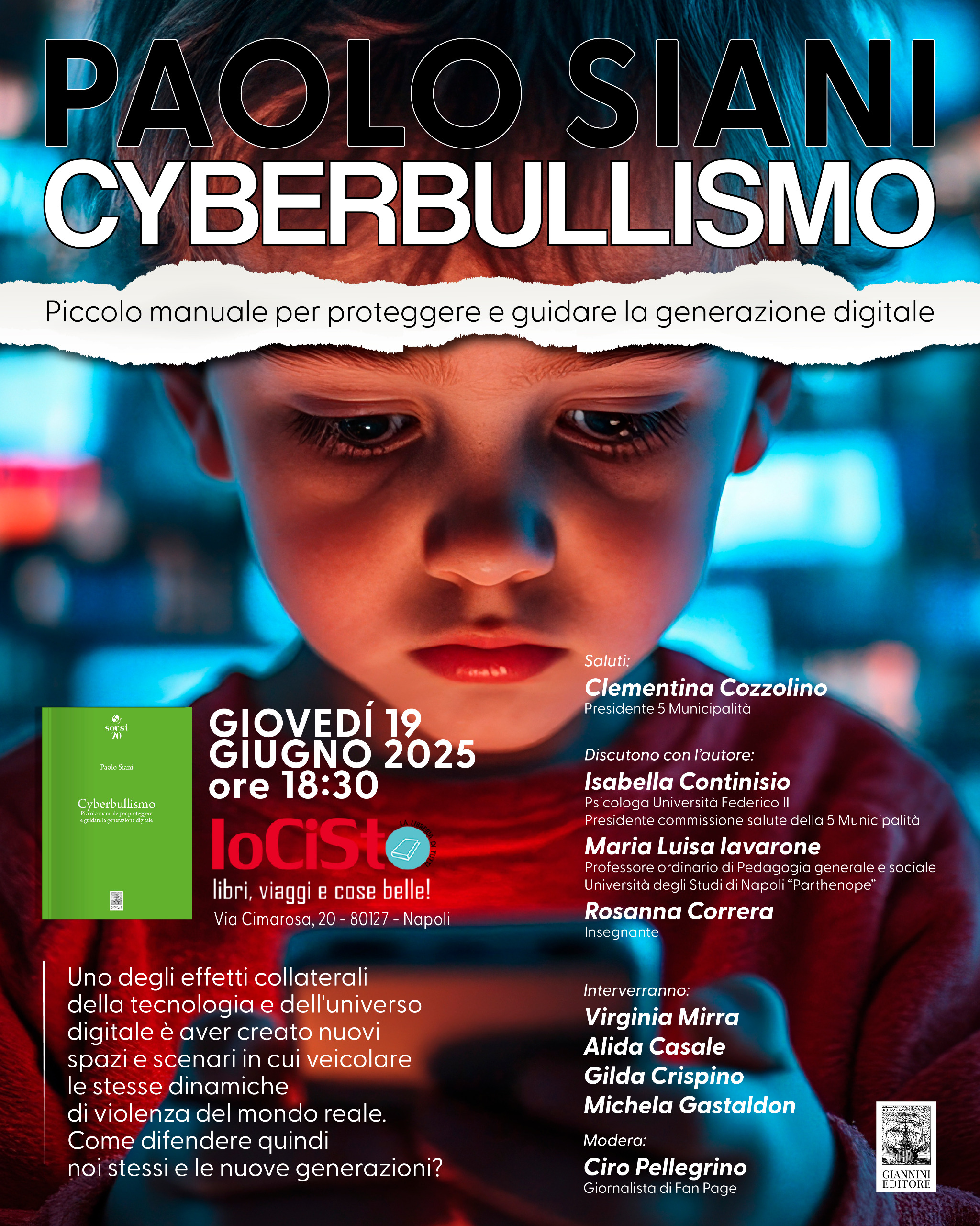 Paolo Siani presenta “Cyberbullismo” presso la libreria Io Ci Sto
