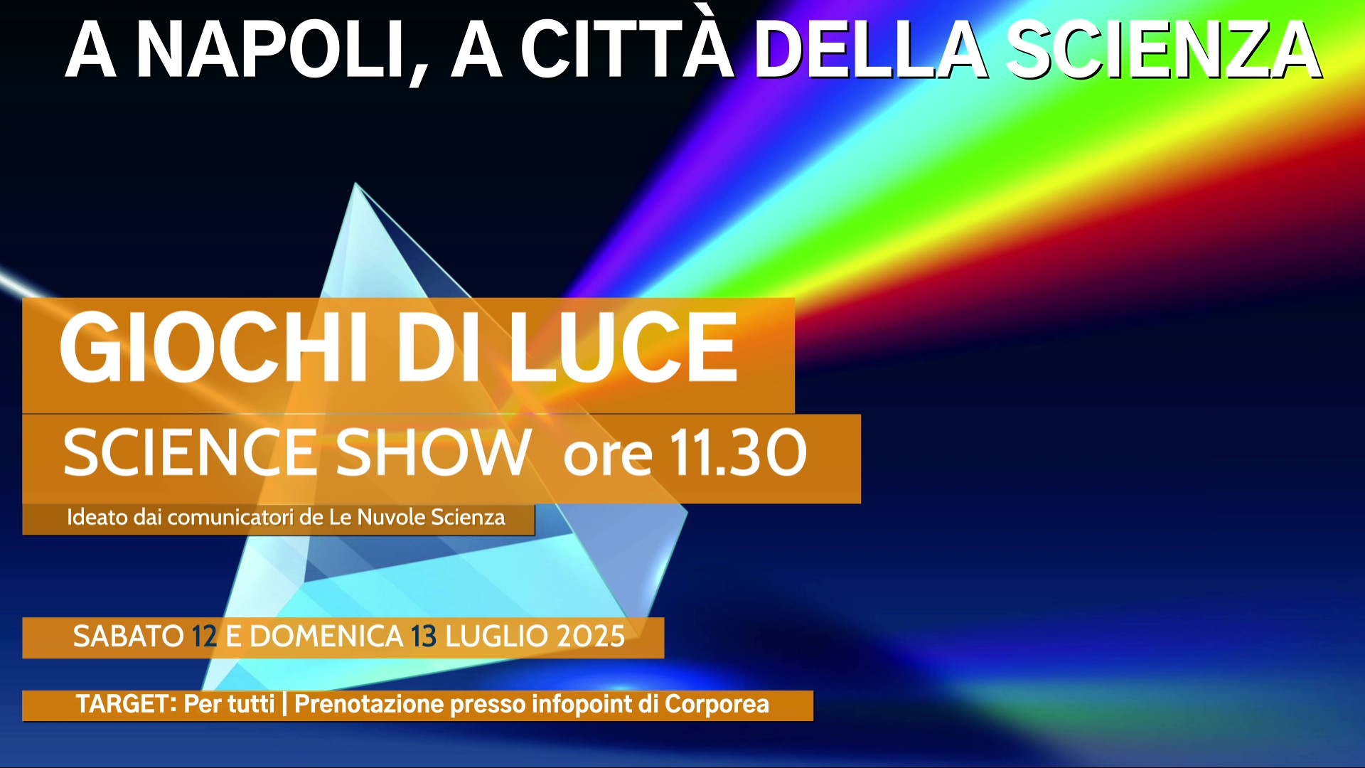 Una estate da scienziati: a Città della Scienza un weekend dedicato a "Giochi di luce" e "Giochi di gas"