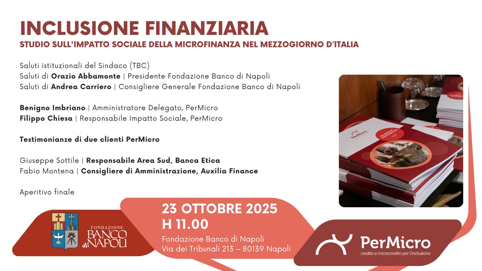 Inclusione finanziaria, studio sull’impatto sociale della micro finanza nel Mezzogiorno d’Italia