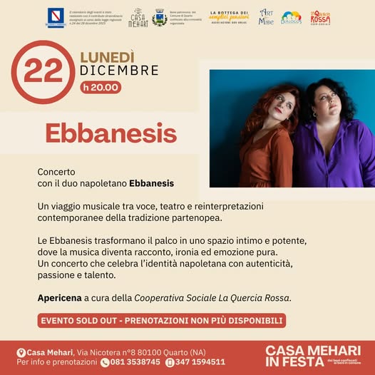 Quarto. Ebbanesis a Casa Mehari: musica, teatro e tradizione partenopea 
