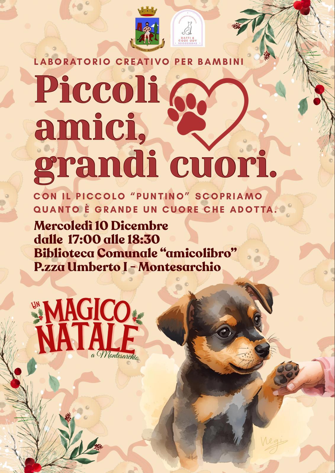 PICCOLI AMICI, GRANDI CUORI: LABORATORIO CREATIVO IN BIBLIOTECA COMUNALE “AMICOLIBRO”