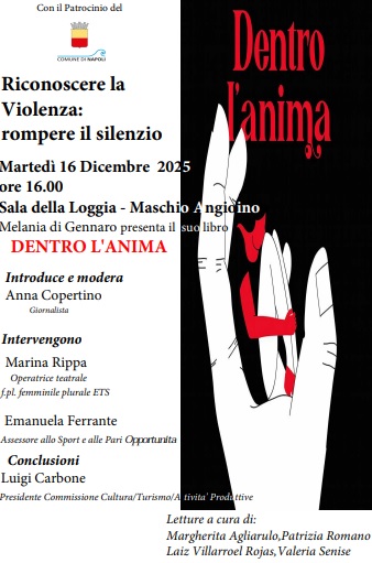 “Riconoscere la violenza: rompere il silenzio” – il 16 dicembre l’evento che dà voce alle donne. Presentato anche il libro Dentro l’anima di Melania Di Gennaro
