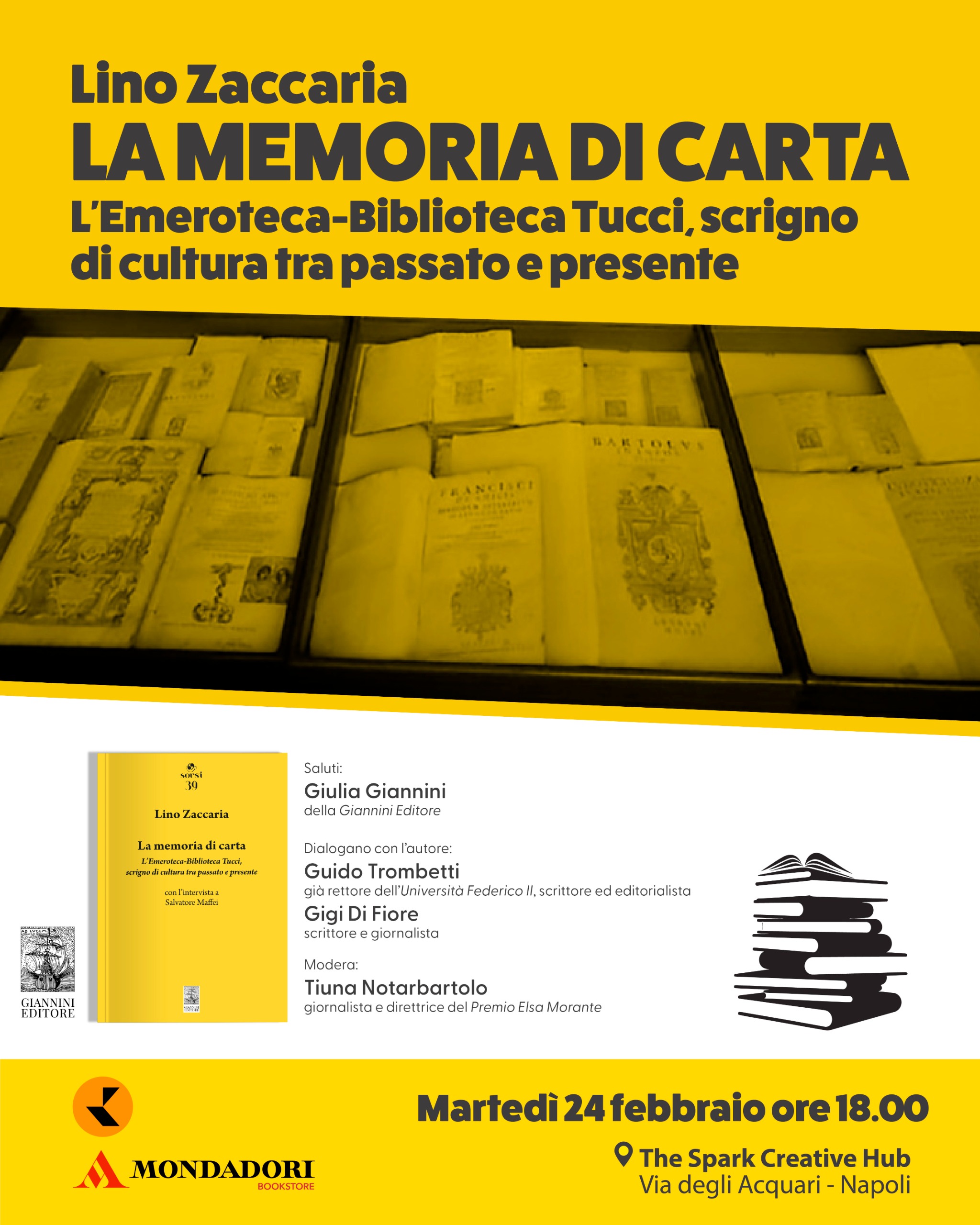 Emeroteca Tucci, Lino Zaccaria presenta “La memoria di carta” alla libreria The Spark