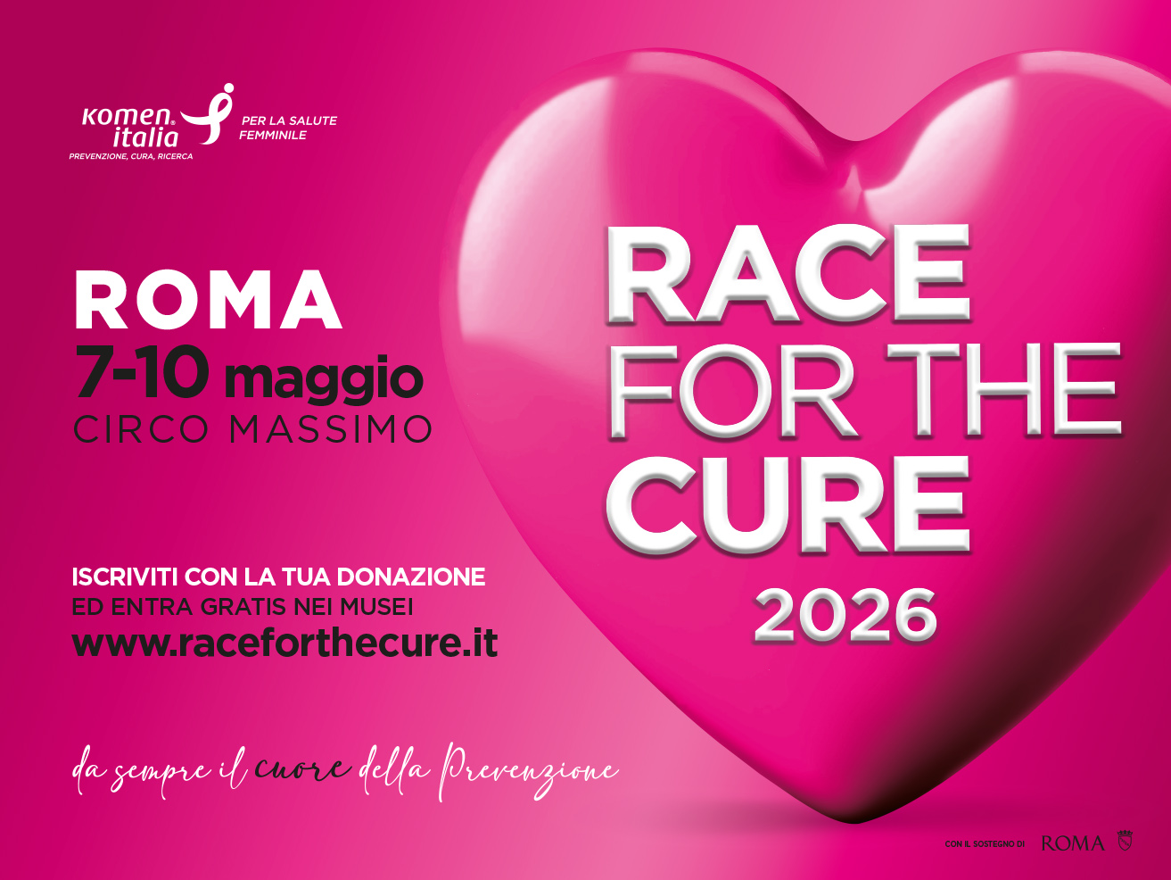 Race for the Cure 2026, quattro giorni al Circo Massimo per la prevenzione del tumore al seno