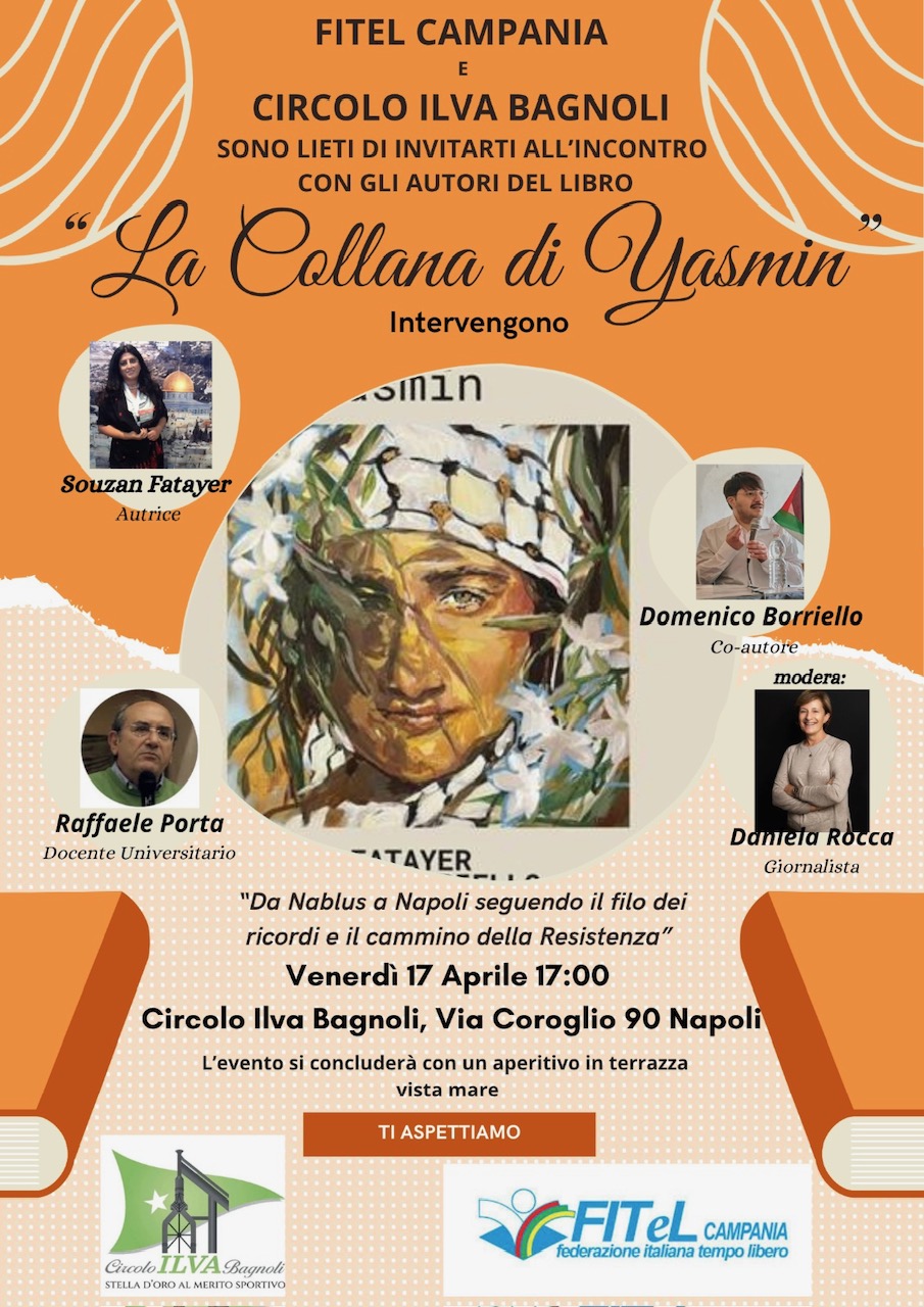 "La Collana di Yasmin" al Circolo Ilva Bagnoli il 17 aprile: memoria e dignità palestinese in un libro tra storia e testimonianza