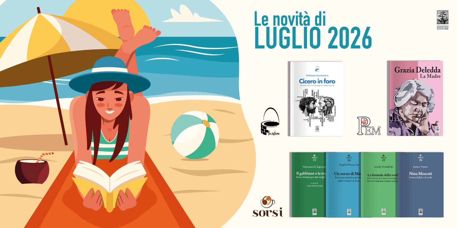 Tra memoria e futuro, la Giannini Editore pubblica: Deledda, Trombetti, Procaccini, Sciannimanica, Tutore ed Esposito