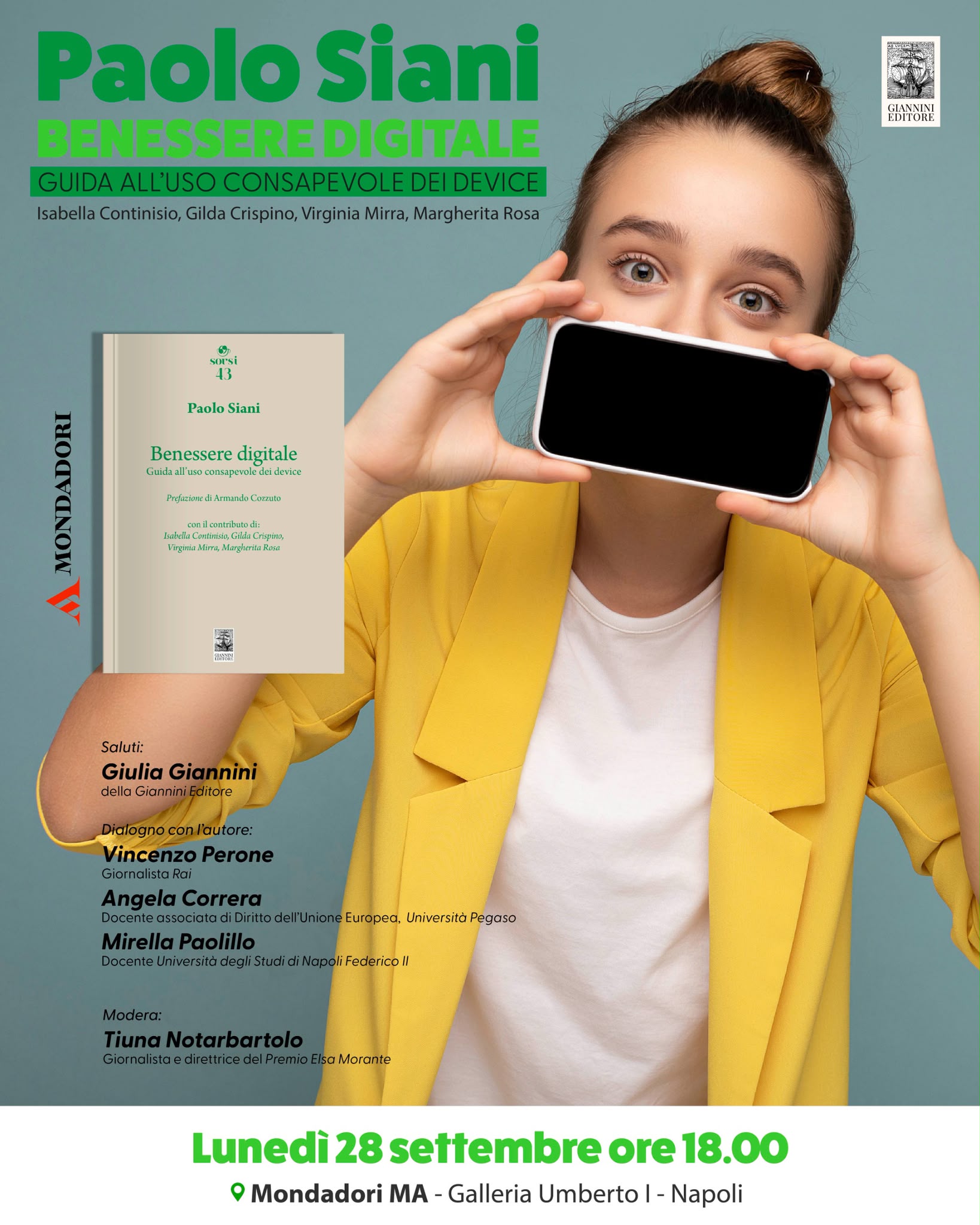 Paolo Siani presenta “Benessere digitale” alla Mondadori Ma della Galleria Umberto I