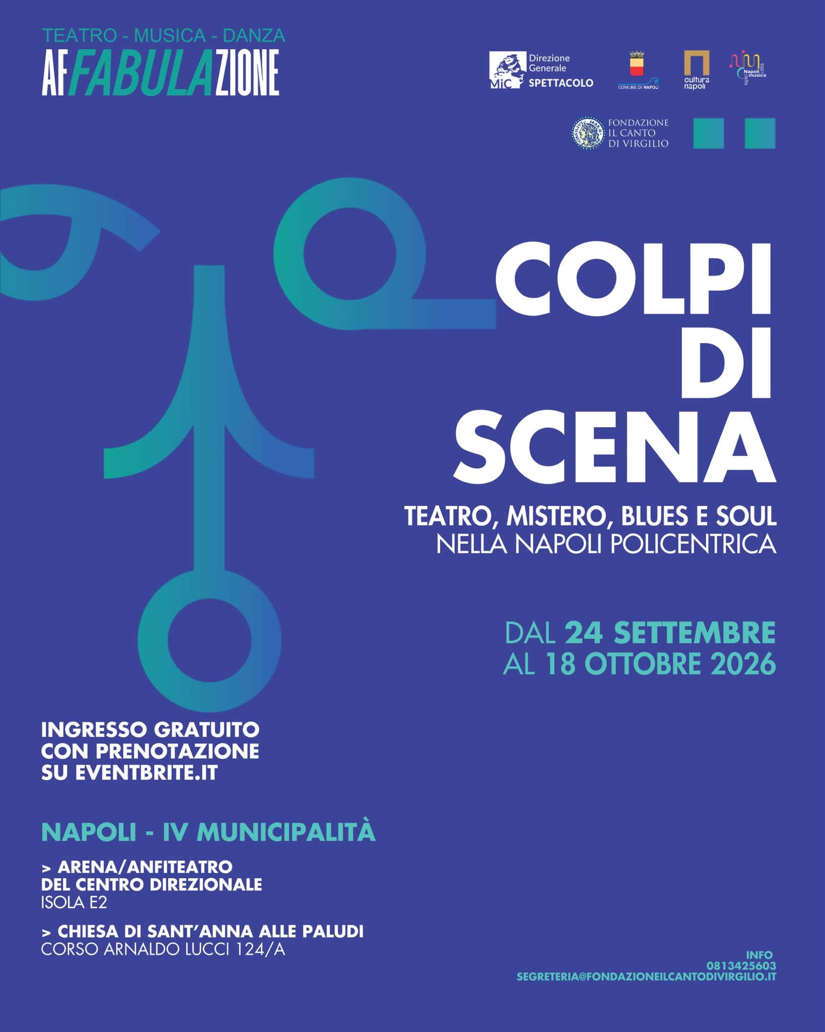 Napoli, al via “Colpi di Scena”: teatro, mistero, blues e soul tra Centro Direzionale e Sant’Anna alle Paludi
